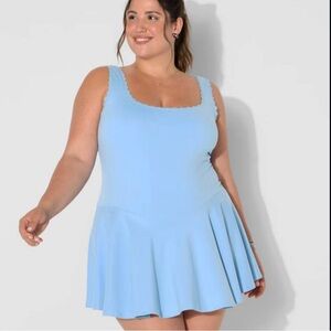Wild Fable Women’s Game Day Lace Drop-Waist Mini Skater Dress w/ Built-In Shorts